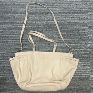 Lucky Brand large leather tote with snap closure and large side pockets, OS